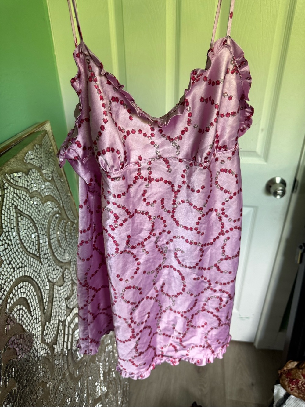 Victoria's Secret angels vintage Pink Satin Embellished Slip Dress